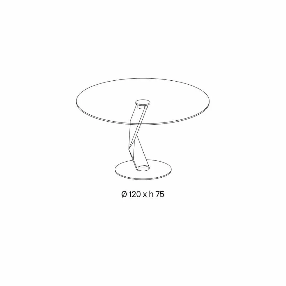 Runder Tisch in modernem Design aus extra klarem Glas made in Italy - Akka Viadurini