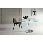 Runder Tisch in modernem Design aus extra klarem Glas made in Italy - Akka Viadurini
