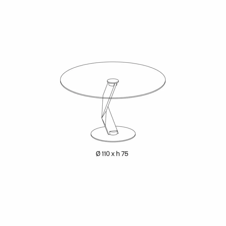 Runder Tisch in modernem Design aus extra klarem Glas made in Italy - Akka Viadurini