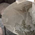 Fester runder Tisch aus Keramik und Stahl, hergestellt in Italien – Schere Viadurini