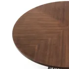 Runder Tisch aus Metall und furniertem MDF – Lanthan Viadurini