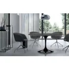 Moderner runder Tisch aus Carrara-Marmor und Marquinia, hergestellt in Italien – Dollars Viadurini