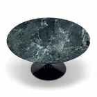 Moderner runder Tisch aus Carrara-Marmor und Marquinia, hergestellt in Italien – Dollars Viadurini