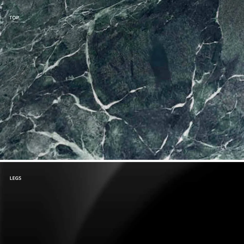 Moderner runder Tisch aus Carrara-Marmor und Marquinia, hergestellt in Italien – Dollars Viadurini