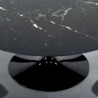 Moderner runder Tisch aus Carrara-Marmor und Marquinia, hergestellt in Italien – Dollars Viadurini