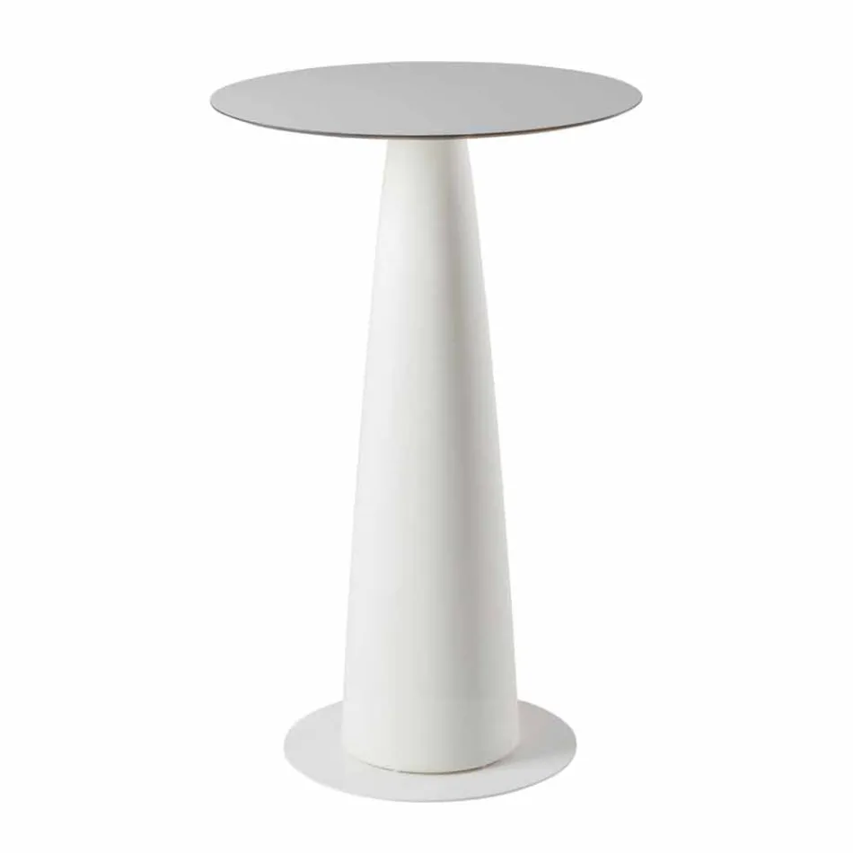 Runder Tisch aus Polyethylen Slide Hoplà (H110) hpl-Platte in Italien hergestellt Viadurini