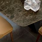 Esszimmertischplatte aus matt Keramik und Metallbeinen - Monacco Viadurini