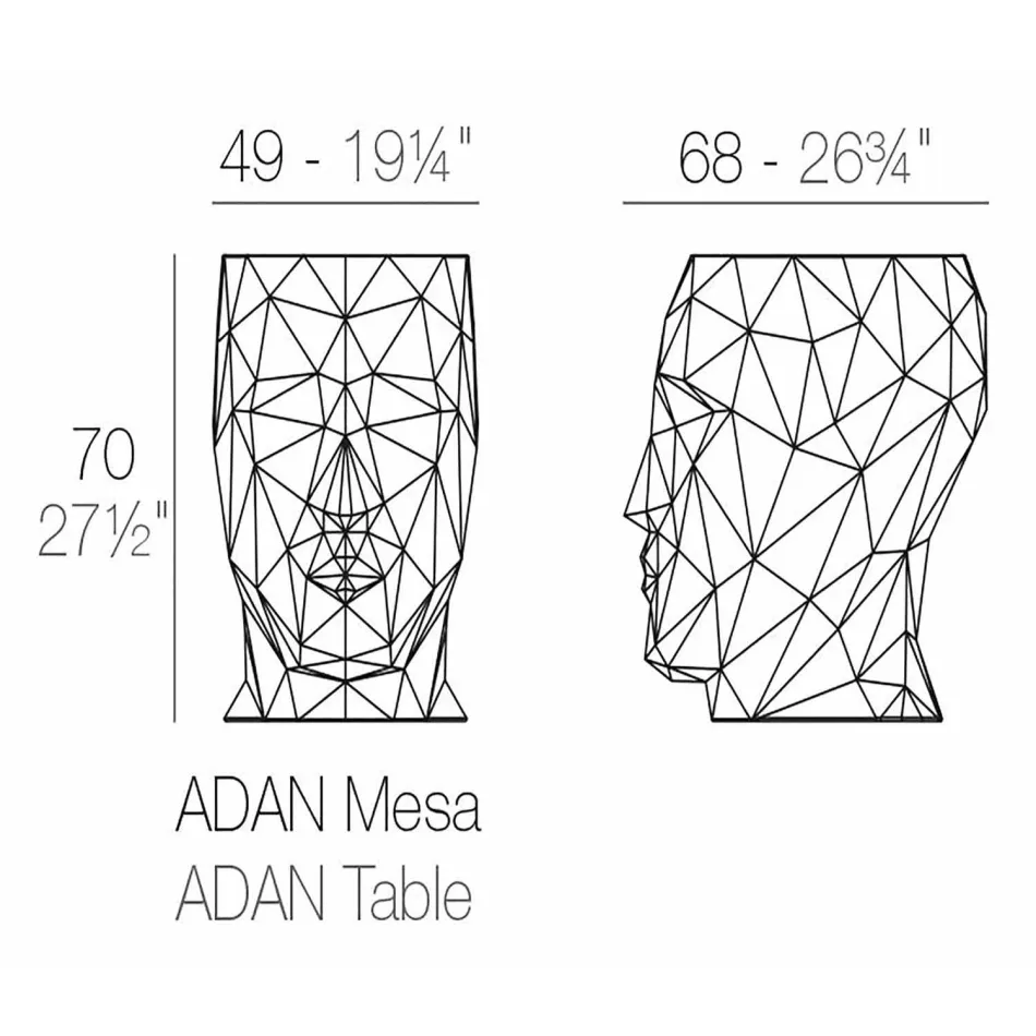 Tisch / Hocker Adan by Vondom Design aus Polyethylen Viadurini
