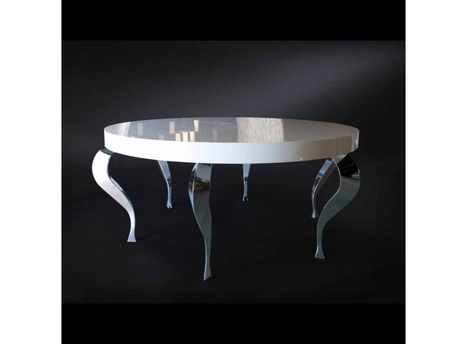 Runder Tisch im modernen Stil MDF und Luigi Stahl Viadurini