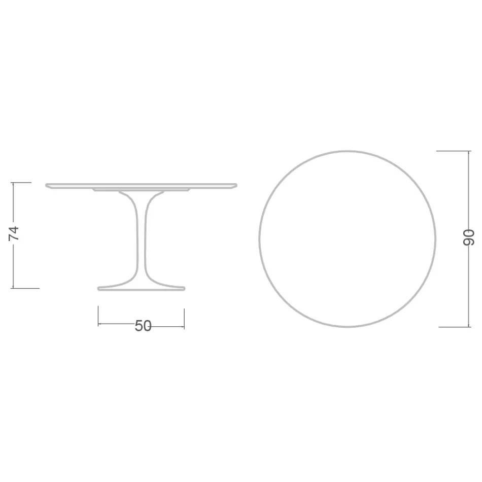 Tulpentisch Eero Saarinen H 73 aus Calacatta Michelangelo Made in Italy - Scharlachrot Viadurini