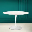 Tulip Tisch Eero Saarinen H 73 in Diamant Creme Keramik Made in Italy - Scharlachrot Viadurini