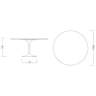 Tulip Tisch Eero Saarinen H 73 in Diamant Creme Keramik Made in Italy - Scharlachrot Viadurini