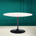 Tulip Tisch Eero Saarinen H 73 in Diamant Creme Keramik Made in Italy - Scharlachrot Viadurini