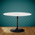 Tulip Eero Saarinen H 73 Tisch aus Morpheus-Keramik, hergestellt in Italien – Scharlachrot