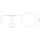 Tulpentisch Eero Saarinen H 73 aus Keramik Pietra Grau Made in Italy - Scharlachrot Viadurini