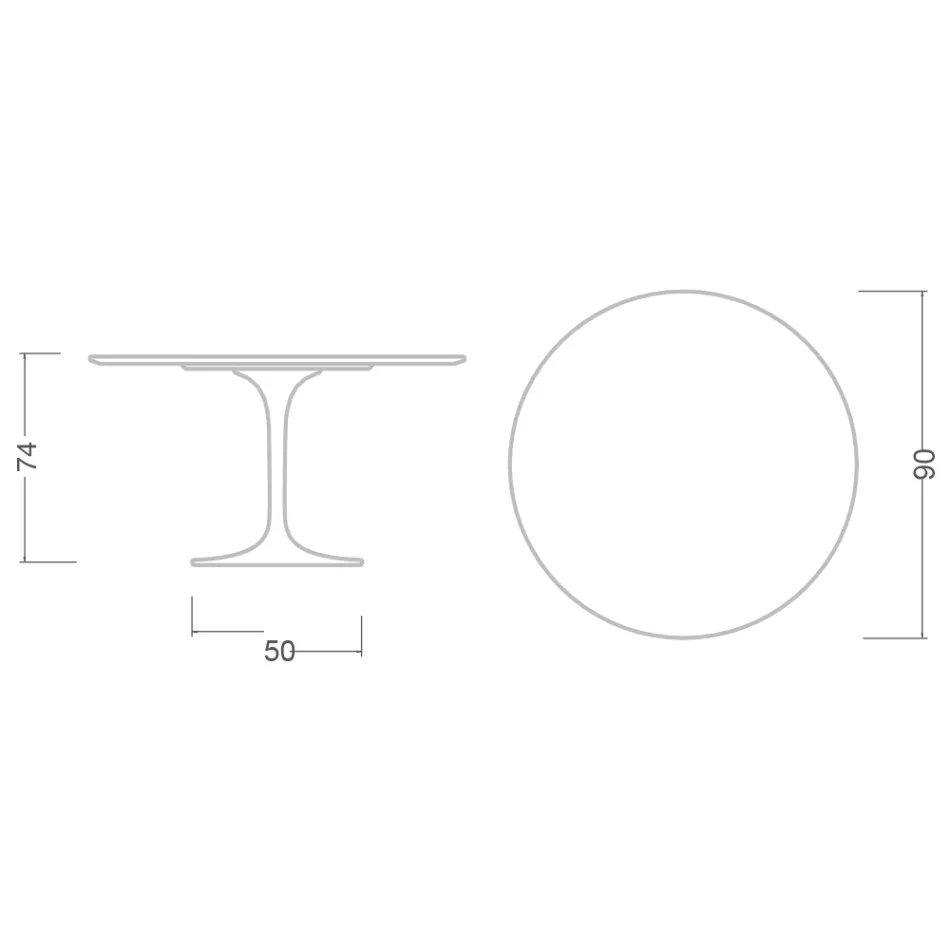 Tulpentisch Eero Saarinen H 73 aus Keramik Rem Made in Italy - Scharlachrot Viadurini