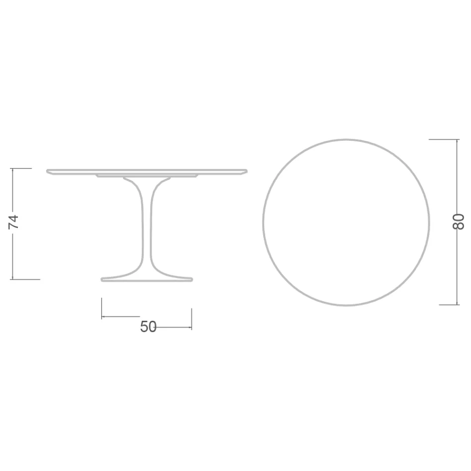 Tulpentisch Eero Saarinen H 73 aus Keramik Sirius Made in Italy - Scharlachrot Viadurini