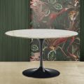 Eero Saarinen H 74 Tulip Tisch in Gold Calacatta Marmor Made in Italy - Scharlachrot