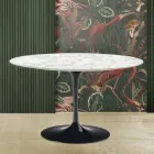 Tulpentisch Eero Saarinen H 73 aus Carrara-Marmor Made in Italy Viadurini