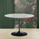 Tulpentisch Eero Saarinen H 73 aus Carrara-Marmor Statuarietto Made in Italy - Scharlachrot Viadurini