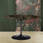 Eero Saarinen H 73 Tulpentisch aus dunklem Marmor Emperador Made in Italy Viadurini