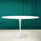 Tulpentisch Eero Saarinen H 73 Oval in absolut weißer Keramik Made in Italy - Scharlachrot Viadurini
