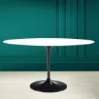 Tulpentisch Eero Saarinen H 73 Oval in absolut weißer Keramik Made in Italy - Scharlachrot Viadurini