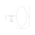 Tulpentisch Eero Saarinen H 73 Oval aus Keramik Calacatta Michelangelo - Scharlachrot Viadurini