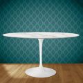 Tulip Eero Saarinen H 73 Ovaler Tisch aus Morpheus-Keramik, hergestellt in Italien – Scharlachrot