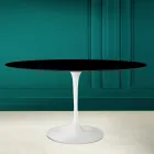 Tulpentisch Eero Saarinen H 73 Oval in absolutem Schwarz Keramik Made in Italy - Scharlachrot Viadurini