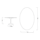 Tulpentisch Eero Saarinen H 73 Oval aus Keramik Pietra Grau Made in Italy - Scharlachrot Viadurini