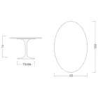 Tulpentisch Eero Saarinen H 73 Oval aus Keramik Rem Made in Italy - Scharlachrot Viadurini