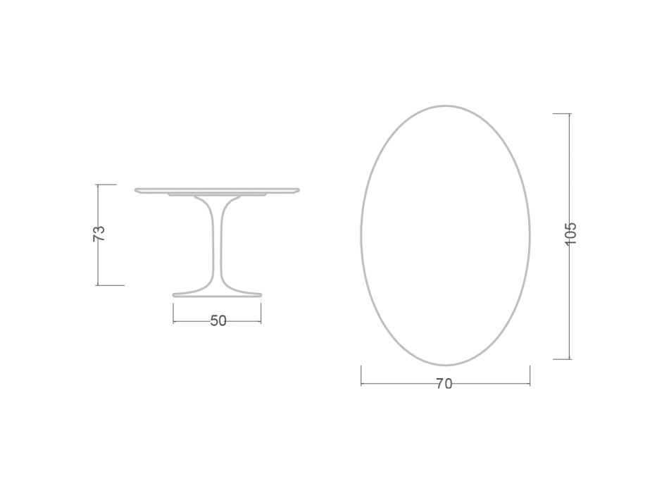 Tulpentisch Eero Saarinen H 73 Oval aus Sirius-Keramik, hergestellt in Italien – Scharlachrot Viadurini