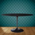 Tulip Eero Saarinen H 73 Ovaler Tisch aus Sirius-Keramik, hergestellt in Italien – Scharlachrot
