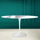 Tulpentisch Eero Saarinen H 73 Oval in Statuario Altissimo Keramik Made in Italy - Scharlachrot Viadurini