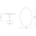 Tulpentisch Eero Saarinen H 73 Oval aus Statuario-Keramik Vollader - Scharlachrot Viadurini