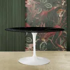 Eero Saarinen Tulip Tisch H 73 Oval aus schwarzem Marquinia Marmor Made in Italy - Scharlachrot Viadurini