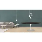 Tulpentisch Eero Saarinen H 73 Oval in Eiche Moka gebeizt Made in Italy - Scharlachrot Viadurini