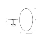 Tulpentisch Eero Saarinen H 73 Oval in Eiche Moka gebeizt Made in Italy - Scharlachrot Viadurini