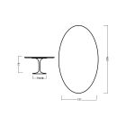 Tulpentisch Eero Saarinen H 73 Oval in Mokka gebeizter Eiche, hergestellt in Italien – Scharlachrot Viadurini