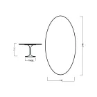 Eero Saarinen Tulip Tisch H 73 Oval aus schwarz gebeizter Eiche Made in Italy - Scharlachrot Viadurini