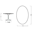Eero Saarinen Tulip Tisch H 73 Oval in Eiche dunkel nussbaum gebeizt Made in Italy - Scharlachrot Viadurini