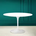 Tulpentisch Eero Saarinen H 73 Rund in absolutem Weiß Made in Italy - Scharlachrot Viadurini