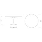 Tulpentisch Eero Saarinen H 73 rund in absolutem Weiß, hergestellt in Italien – Scharlachrot Viadurini