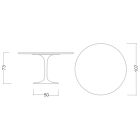 Tulpentisch Eero Saarinen H 73 rund in absolutem Weiß, hergestellt in Italien – Scharlachrot Viadurini