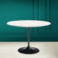 Tulpen Tisch Eero Saarinen H 73 Rund in Diamant Creme Keramik Made in Italy - Scarlet