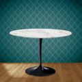 Tulip Eero Saarinen H 73 Runder Tisch aus Morpheus-Keramik, hergestellt in Italien – Scharlachrot