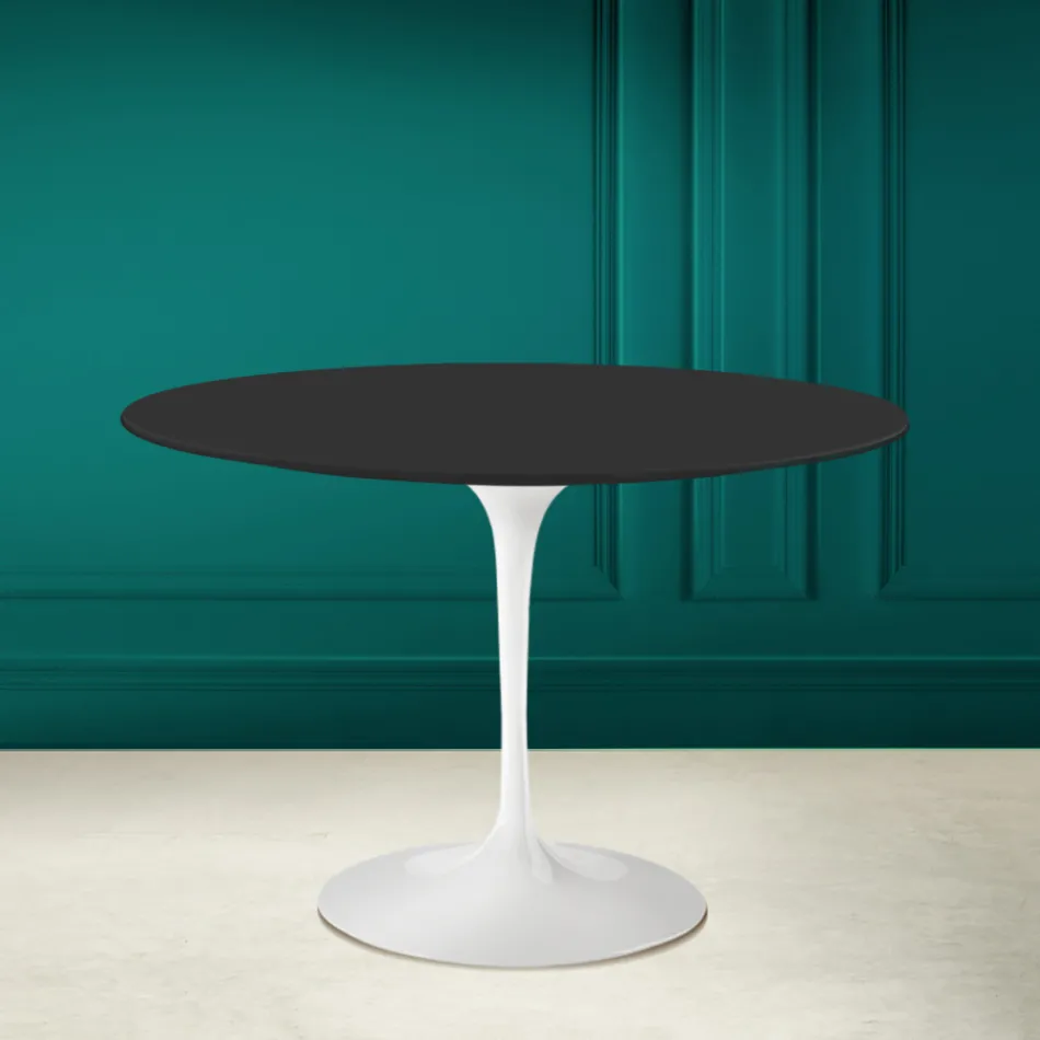 Tulpentisch Eero Saarinen H 73 Rund aus Keramik Noir Soft Made in Italy - Scharlachrot Viadurini