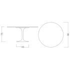 Eero Saarinen Runder Tulpentisch H 73 aus Arabescato-Marmor, hergestellt in Italien – Scharlachrot Viadurini
