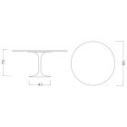 Eero Saarinen Runder Tulpentisch H 73 aus Arabescato-Marmor, hergestellt in Italien – Scharlachrot Viadurini